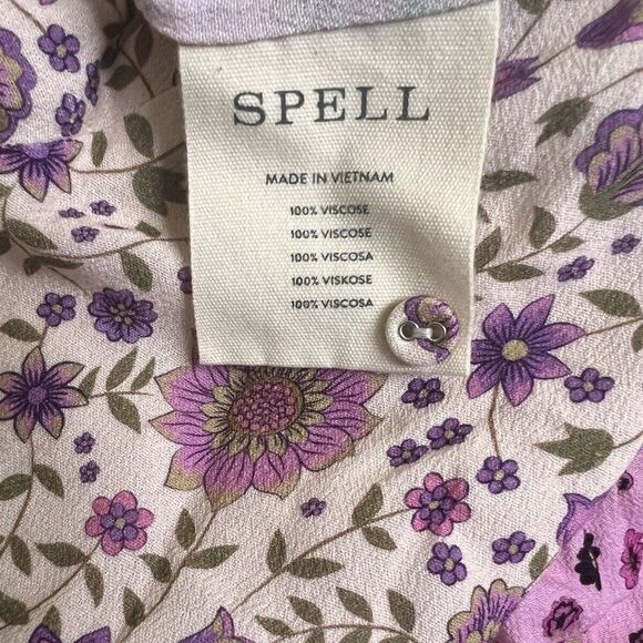 Spell & the Gypsy Collective 🥀 Lady Untamed Lavender floral Tunic Mini Dress M - Picture 4 of 10